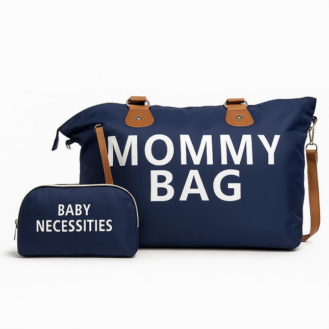 Mommy Bag with Baby Essentials Pouch – Navy Blue Travel Diaper Bag Set