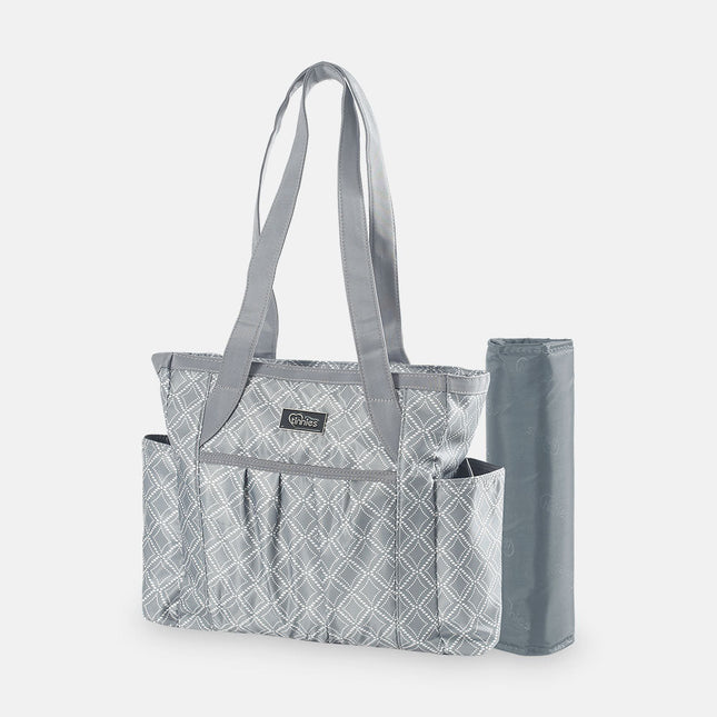 Tinnies Baby Diaper Bag - Grey Printed