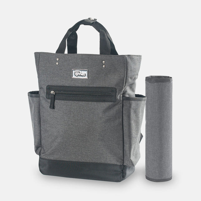 Tinnies Baby Diaper Bag Pack Minimal Textured Grey