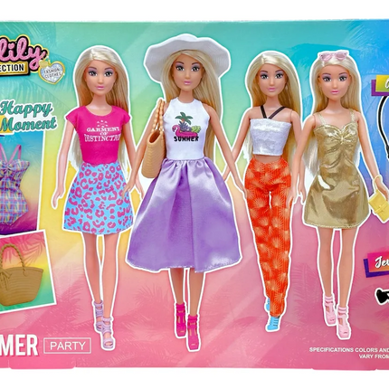 Anlily Summer Party Doll Set – Fashion Collection with Outfits, Shoes & Accessories (3+)