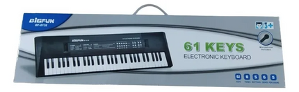 BigFun BF-6138 61 Keys Electronic Keyboard with Mic & USB Cable – Musical Piano for Kids and Beginners
