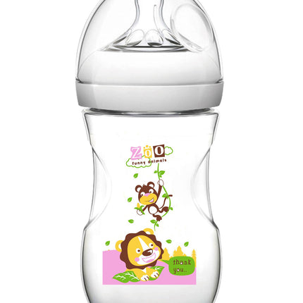 Pink Plastic Feeding Bottle 9oz
