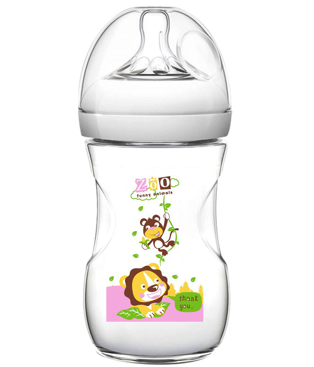 Pink Plastic Feeding Bottle 9oz