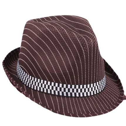 KIDS HATS SUMMER SHORT BRIM FAST DRY SHORT COWBOY STYLE BROWN WHITE/BLACK LINIE