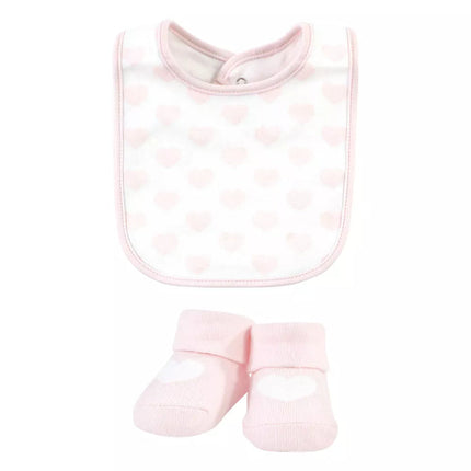 HUDSON BABY COTTON BIB AND SOCK SET PACK OF 5 MOMMY'S LITTLE GIRL