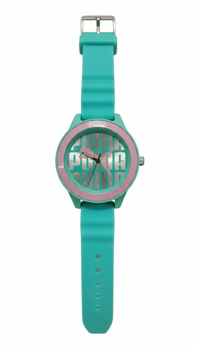 Girls Teal Analog Watch – Stylish Silicone Strap | Modern Fashion Dial