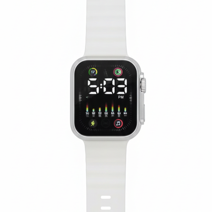 Kids Smart Digital Watch – White | Modern & Stylish Display.