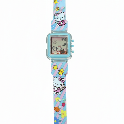 Kids Cartoon Digital Watch – Cute Kitty Design | Colorful & Fun