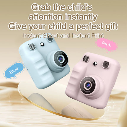 Instant Print Camera with Print Paper 1080P HD Digital Video Camera Kids Camera Toddler Camera for 3-12 Year Old Girls & Boys