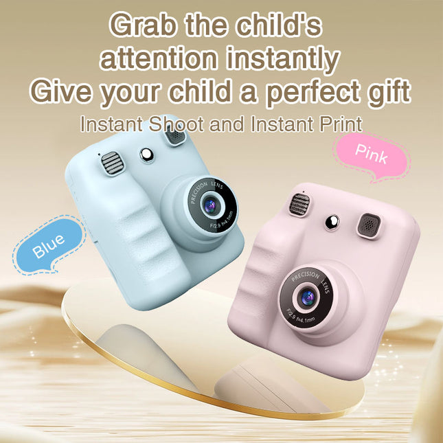 Instant Print Camera with Print Paper 1080P HD Digital Video Camera Kids Camera Toddler Camera for 3-12 Year Old Girls & Boys