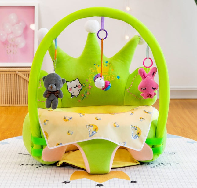 CROWN BABY FLOOR SEAT WITH TOY BAR GREEN