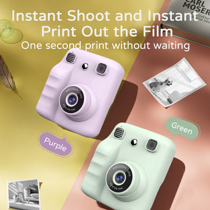 Instant Print Camera with Print Paper 1080P HD Digital Video Camera Kids Camera Toddler Camera for 3-12 Year Old Girls & Boys