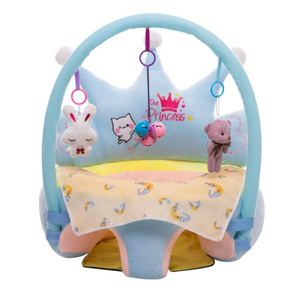 CROWN BABY FLOOR SEAT WITH TOY BAR BLUE