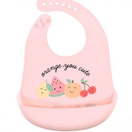 Baby Silicon Bib Orange You Cute Pink