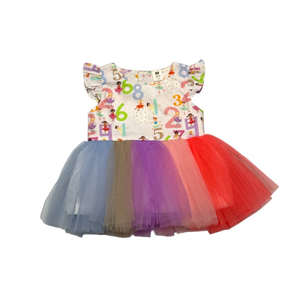 Baby frock with numbering print and fril