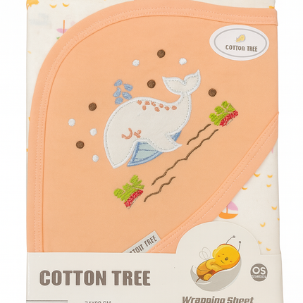 Cotton Tree Baby Wrapping Sheet – Whale Design