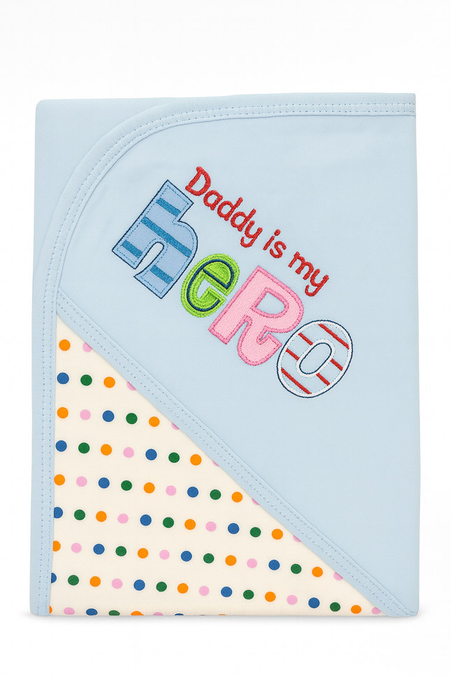 🧡 Daddy Is My Hero – Soft Baby Hooded Towel