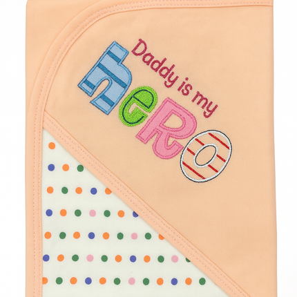 🧡 Daddy Is My Hero – Soft Baby Hooded Towel