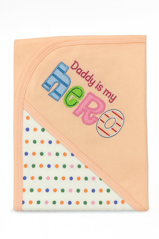 🧡 Daddy Is My Hero – Soft Baby Hooded Towel