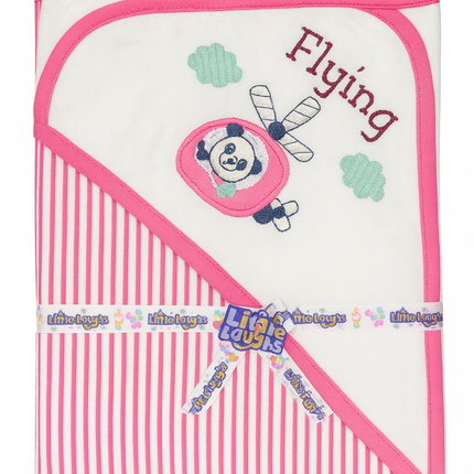 🧸 Flying Adventure – Little Laughs Baby Hooded Towel