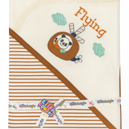 🧸 Flying Adventure – Little Laughs Baby Hooded Towel