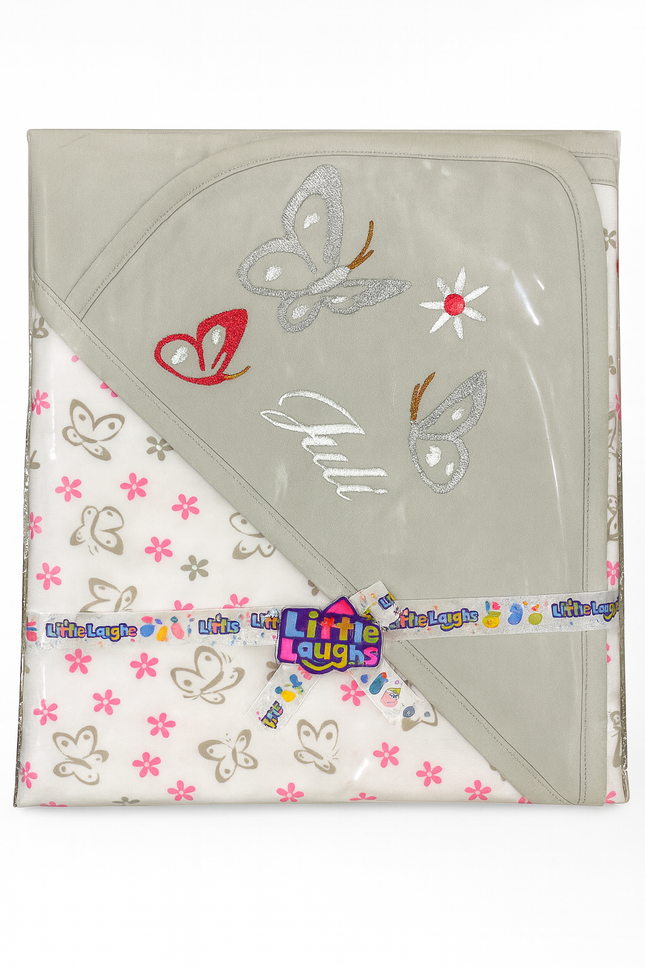 🦋 July Butterfly Dreams – Little Laughs Baby Hooded Towel