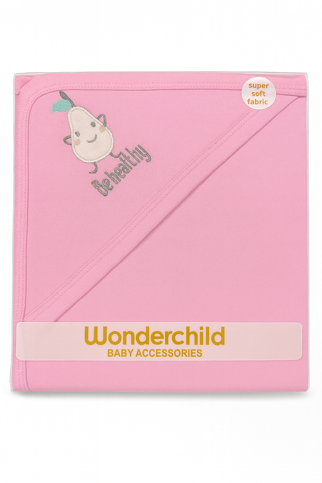 🍐 Wonderchild “Be Healthy” Baby Hooded Towel – Super Soft Comfort