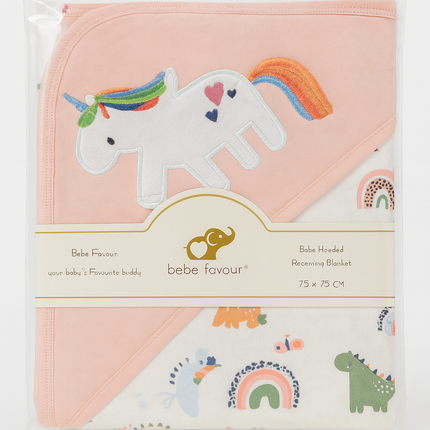 🦄 Bebe Favour Unicorn Hooded Receiving Blanket – Soft & Magical Comfort for Babies