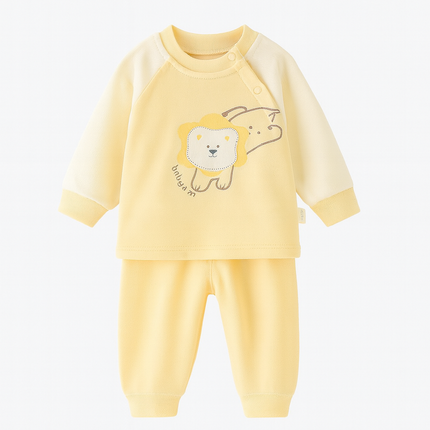 Baby Yellow Cute Puppy Winter Sweatshirt & Pajama
