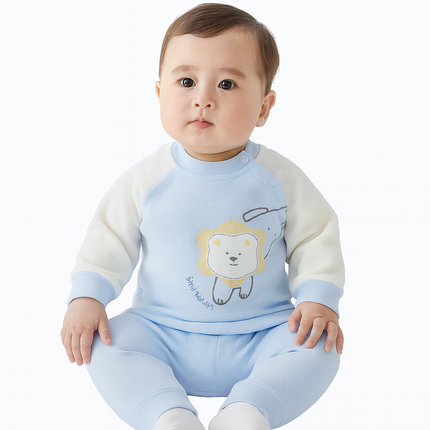 Baby Blue Cute Puppy Winter Sweatshirt & Pajama