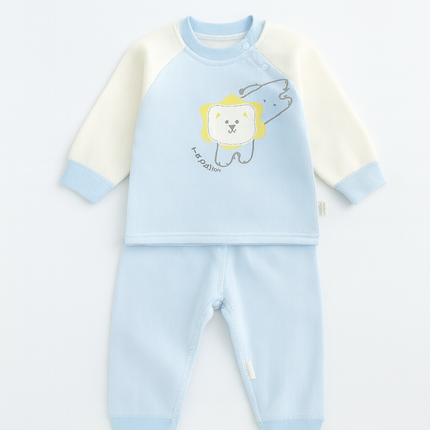 Baby Blue Cute Puppy Winter Sweatshirt & Pajama