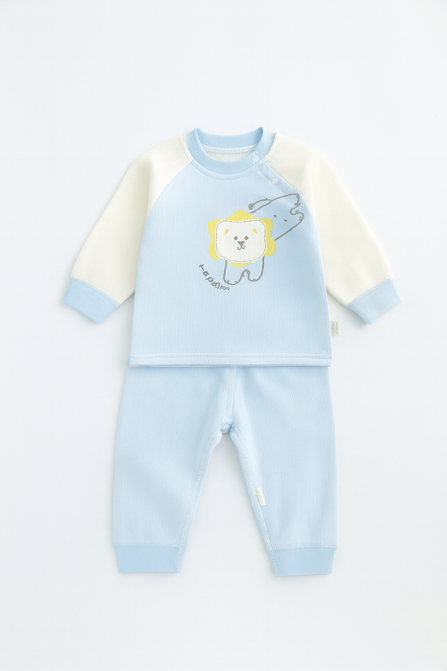 Baby Blue Cute Puppy Winter Sweatshirt & Pajama