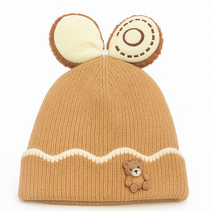 Cute Teddy Bear Ears Winter Baby Hat – Soft Knitted Beanie