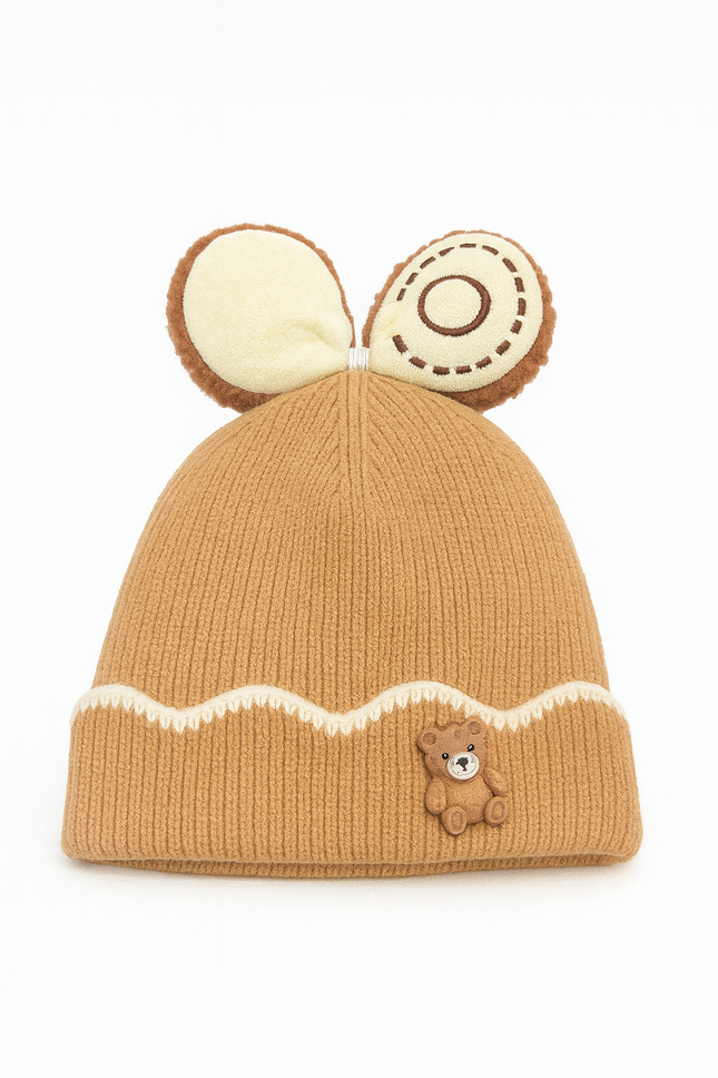 Cute Teddy Bear Ears Winter Baby Hat – Soft Knitted Beanie