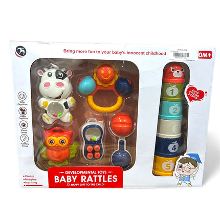 Baby Rattles Developmental Toy Set – Colorful Learning & Play Set for Infants
