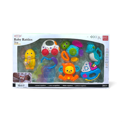 Colorful Baby Rattles Toy Set – 8 Pcs Developmental Toys for Infants (3M+)