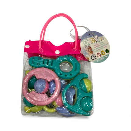 Baby Toys Rattle & Teether Set – 6 Pcs with Carry Bag for Infants