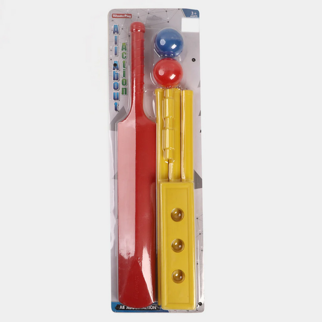 Kids Plastic Cricket Bat & Ball Set – Outdoor Sports Play Kit (Ages 3+)