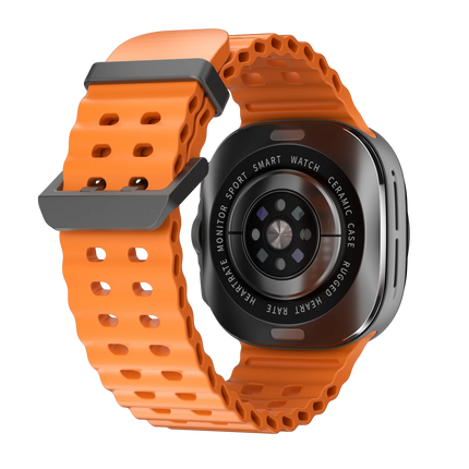 Smart Watch Ultra – AMOLED Display | Sports & Fitness Tracker | Orange Strap