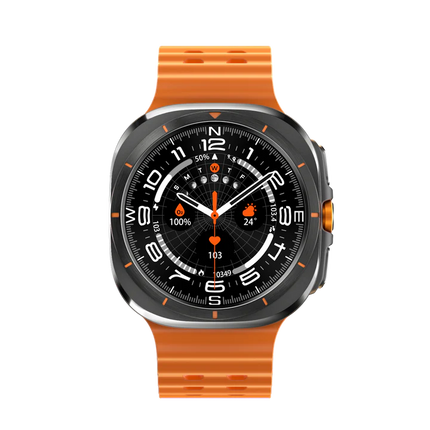 Smart Watch Ultra – AMOLED Display | Sports & Fitness Tracker | Orange Strap