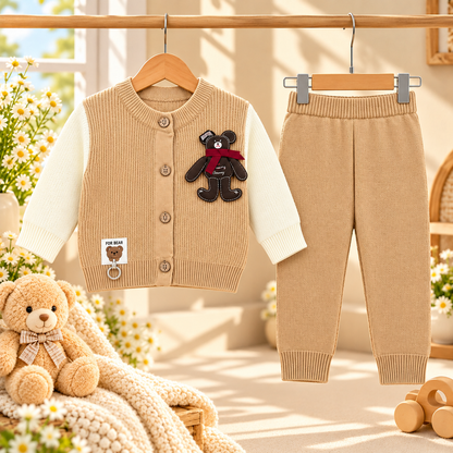 Teddy Bear Knitted Baby Sweater & Trouser Set  G07258