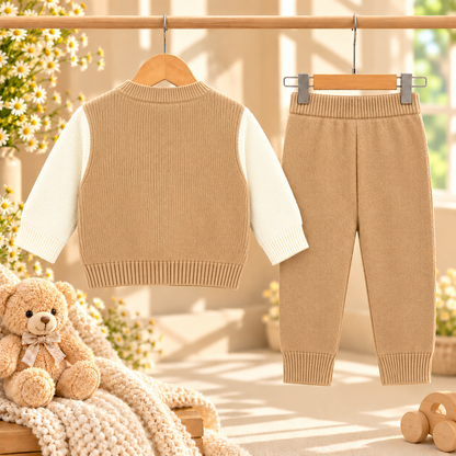 Teddy Bear Knitted Baby Sweater & Trouser Set  G07258