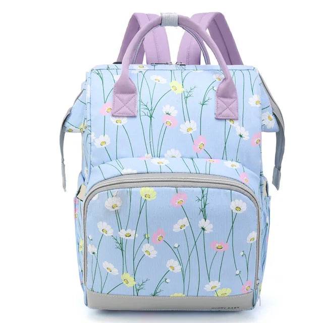 BABY MOTHER BAG LIGHT BLUE FLOWERS