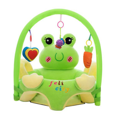 CARTOON CHARACTER FLOOR SEAT 6M+  GREEN WITH TOY BAR