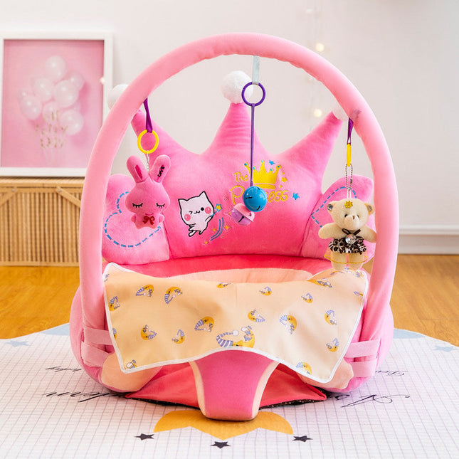 CROWN BABY FLOOR SEAT WITH TOY BAR PINK