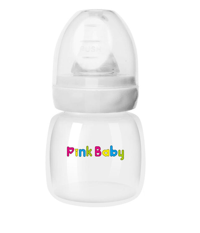 Pink Baby Plastic Feeding Bottle 2oZ