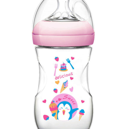 Pink Baby Plastic Feeding Bottle 9oz