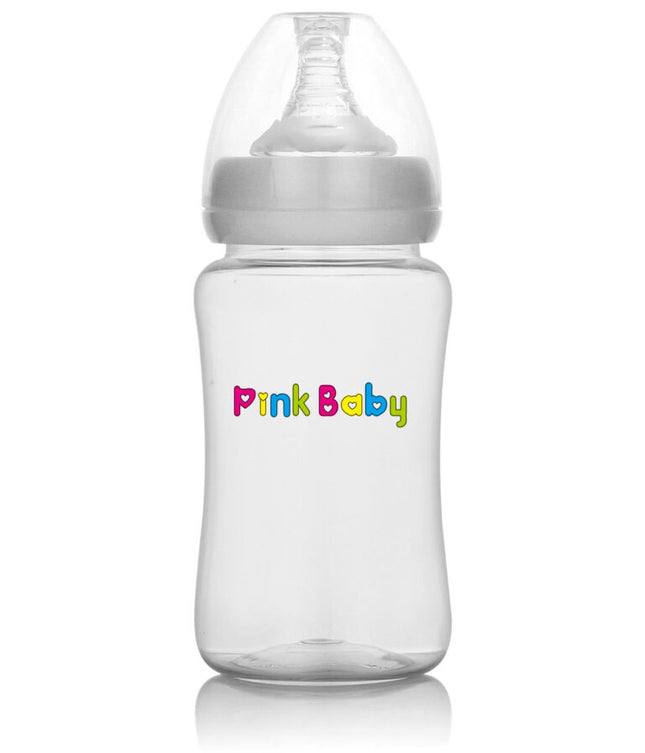 Pink Baby Plastic Feeding Bottle  8oZ