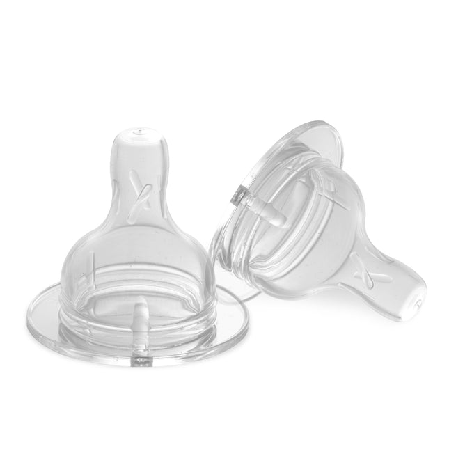 Pur Wide Neck Silicone Nipple  - 2 Pcs - Slow Flow - 0 - 3 Months