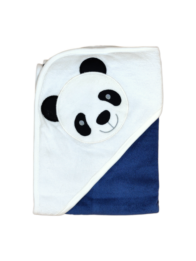 Panda Character Baby Bath Towel, Blue